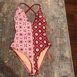 Cupshe Red and Pink Floral One Piece